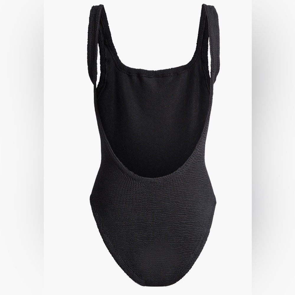 Hunza G Textured Square Neck One-Piece Swimsuit, Black, NWT, $245 - Picture 4 of 8